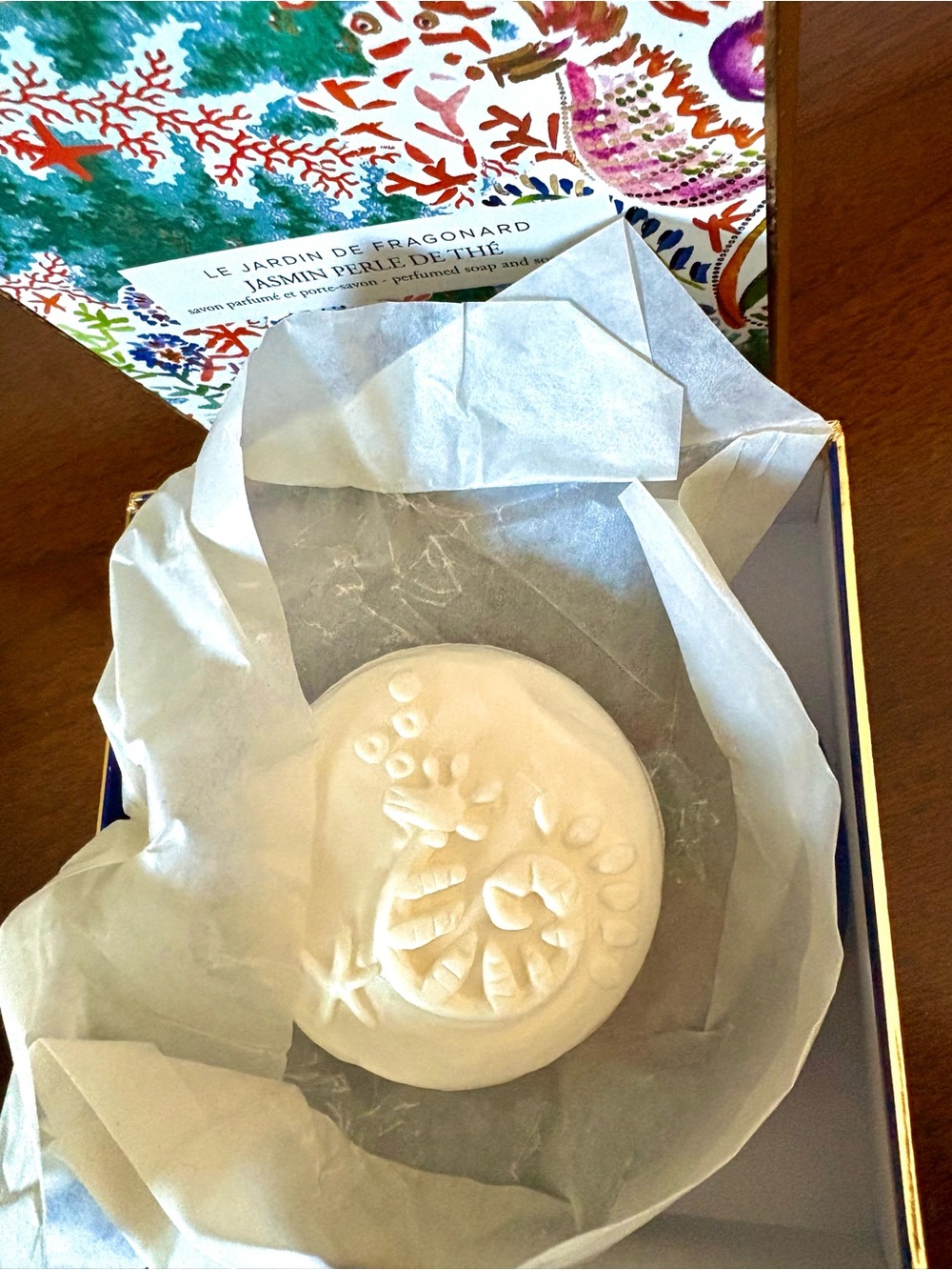 Fragonard French RARE Jasmin Perle  Soap with Decorative Glass Dish New - Picture 5 of 8